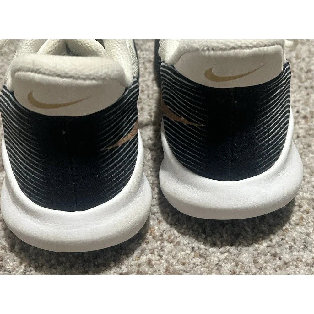 NIKE CZ8780-100 Mens Precision 4 White Metallic Gold Swoosh Shoe Sneaker Size 9